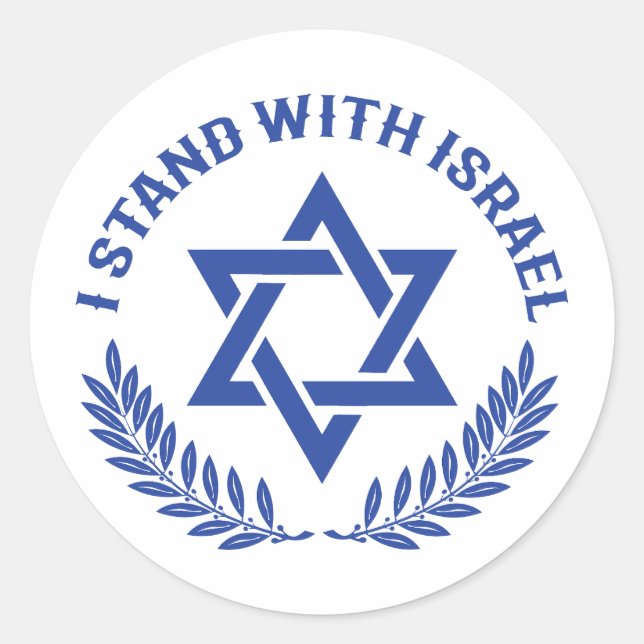 I Stand With Israel Classic Round Sticker (Front)