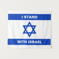 I stand with Israel custom text Israel flag