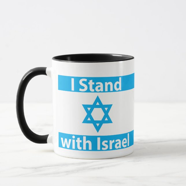 I Stand with Israel Flag - Jewish Judaica Mug (Left)