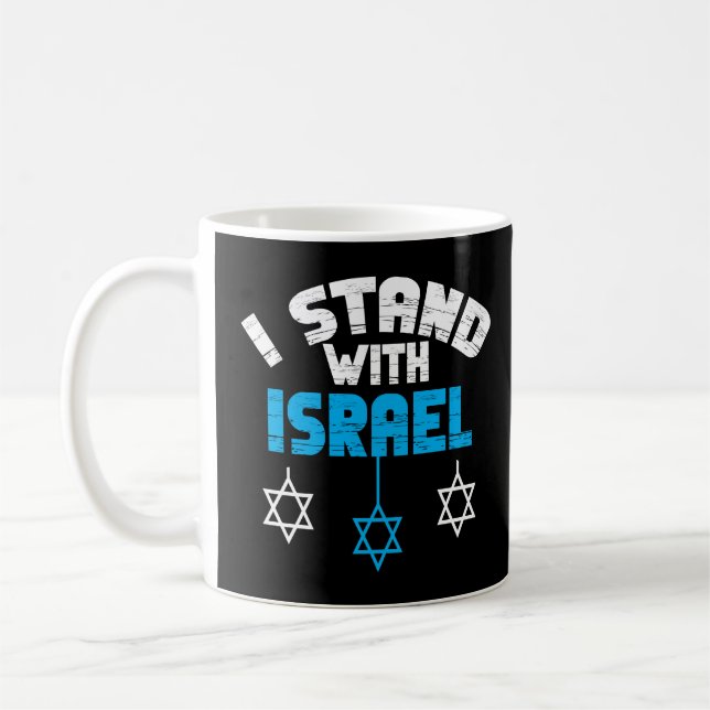 I Stand With Israel Jewish Gifts  Coffee Mug (Left)
