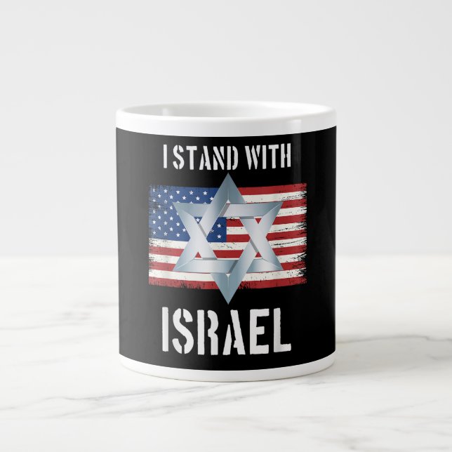 i stand with israel  large coffee mug (Front)