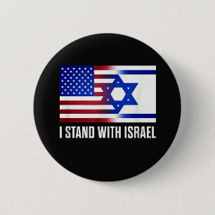 I Stand with Israel Patriotic 6 Cm Round Badge