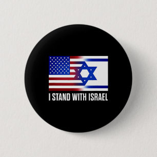 I Stand With Israel Patriotic T Shirt Usa And Isra 6 Cm Round Badge