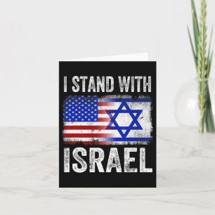I Stand With Israel Patriotic T Shirt Usa And Isra Card