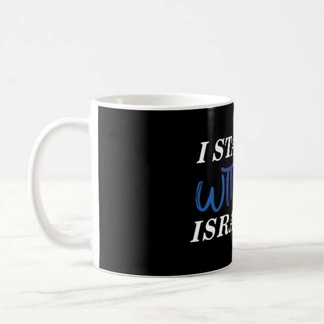 I Stand With Israel | Pride Black Coffee Mug (Left)
