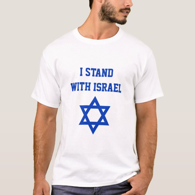 I Stand with Israel Star of David T-Shirt (Front)