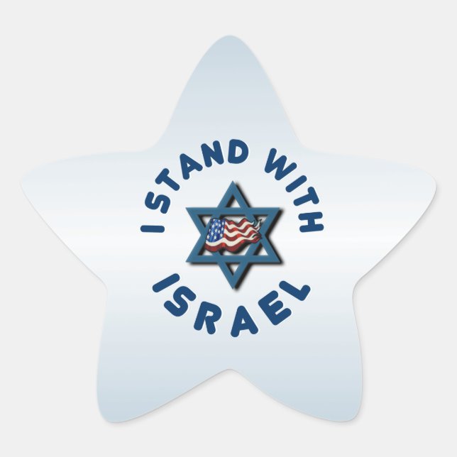 I Stand With Israel Star Sticker (Front)