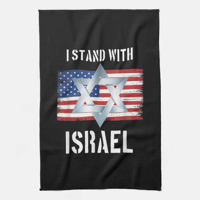 i stand with israel  tea towel (Vertical)