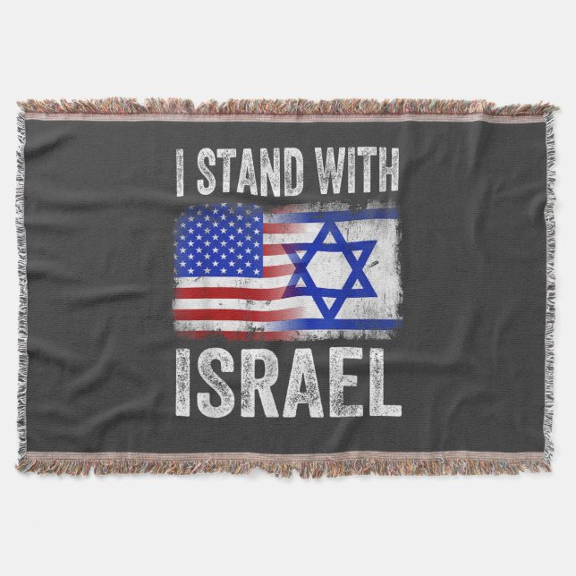 I Stand with Israel Throw Blanket (Front)