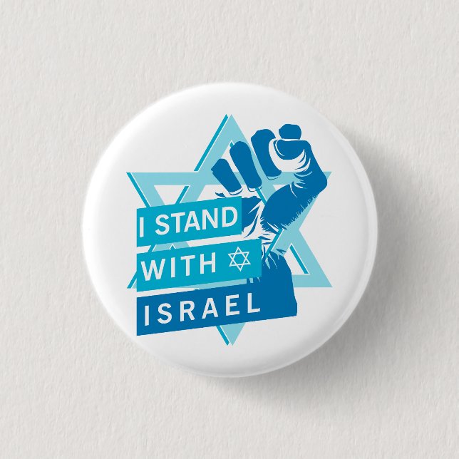 I Stand With Israel To Humanity 3 Cm Round Badge (Front)
