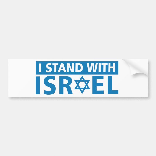 I Stand with Israel Trucker Hat Bumper Sticker (Front)