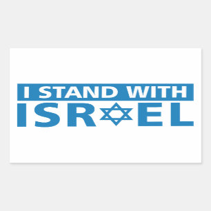 I Stand with Israel Trucker Hat Rectangular Sticker