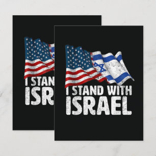 I Stand With Israel USA American Flag  Card