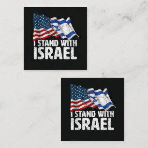 I Stand With Israel USA American Flag Card