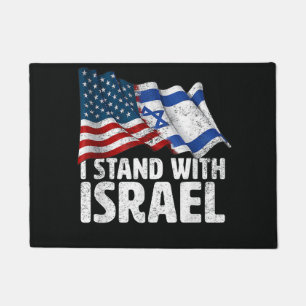 I Stand With Israel USA American Flag Doormat