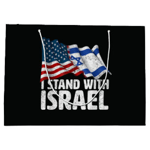 I Stand With Israel USA American Flag Large Gift Bag