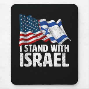 I Stand With Israel USA American Flag Mouse Pad