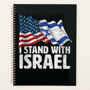 I Stand With Israel USA American Flag  Planner