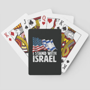 I Stand With Israel USA American Flag Playing Cards