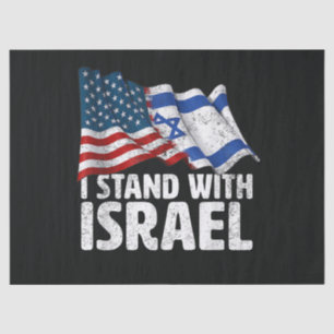 I Stand With Israel USA American Flag Tissue Paper