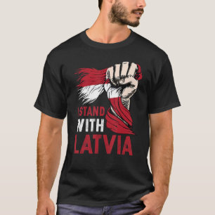 I Stand With Latvia Supporter Latvian Flag Men Wom T-Shirt
