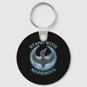 I stand with minnesota mn state bird key ring