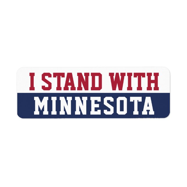 I Stand With Minnesota  Return Address Label (Front)