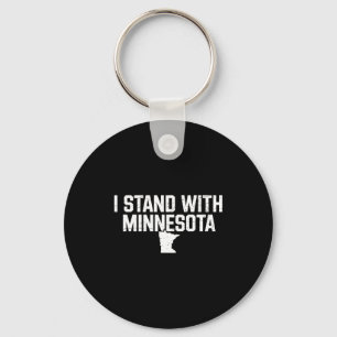 I Stand With Minnesota Vintage Mn State Map Pride Key Ring