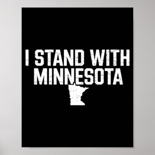 I Stand With Minnesota Vintage Mn State Map Pride Poster