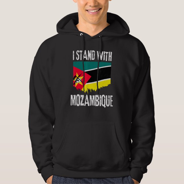 I Stand With Mozambique Flag Mozambican Flag Hoodie (Front)