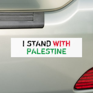 I stand with Palestine black red green typography Bumper Sticker