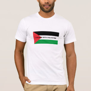I stand with Palestine Black text Palestine flag T-Shirt