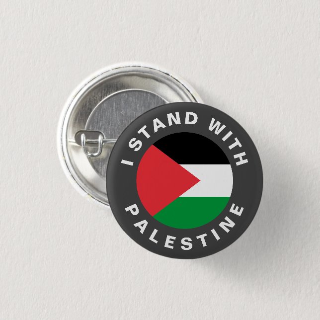 I Stand with Palestine flag personalised 3 Cm Round Badge (Front & Back)