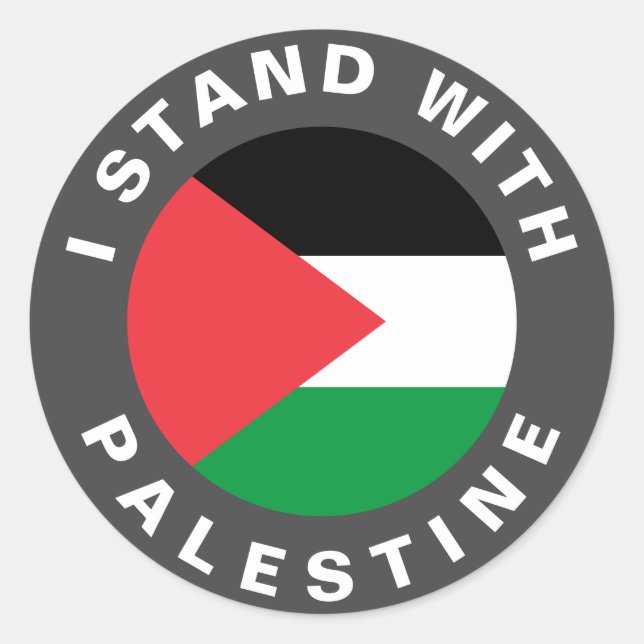 I Stand with Palestine flag personalised Classic Round Sticker (Front)