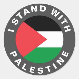 I Stand with Palestine flag personalised Classic Round Sticker