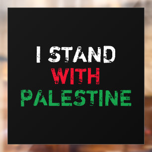 I stand with Palestine white red green black text
