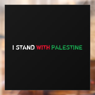 I stand with Palestine white red green black text