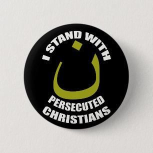 I Stand With Persecuted Christians Arabic Nun 6 Cm Round Badge