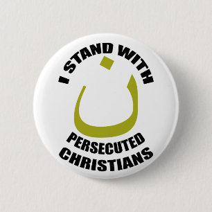 I Stand With Persecuted Christians Arabic Nun 6 Cm Round Badge