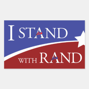 I Stand With Rand Rectangular Sticker