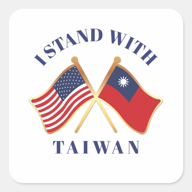 I Stand With Taiwan Square Sticker (Front)