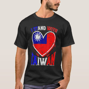 I Stand With Taiwan Taiwanese Flag Heart Pray For T-Shirt