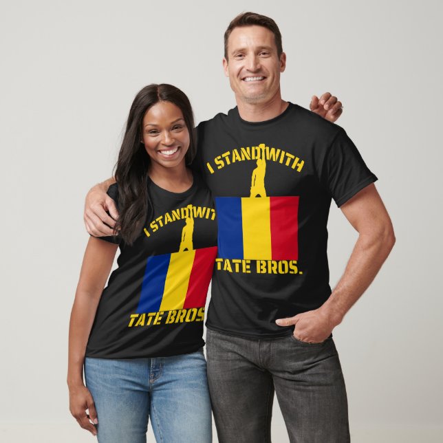 I STAND WITH TATE BROS. ROMANIAN FLAG ROMANIA T-Shirt (Unisex)