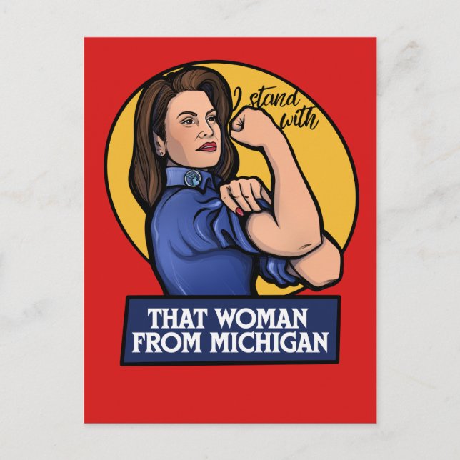 I stand with that woman from Michigan Postcard (Front)