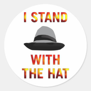 I stand with the hat.png classic round sticker