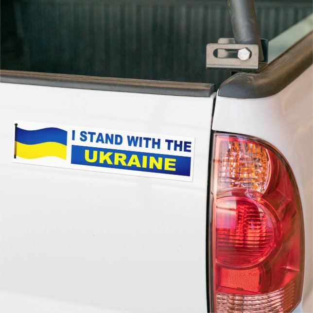 I Stand With The Ukraine  Bumper Sticker (On Truck)