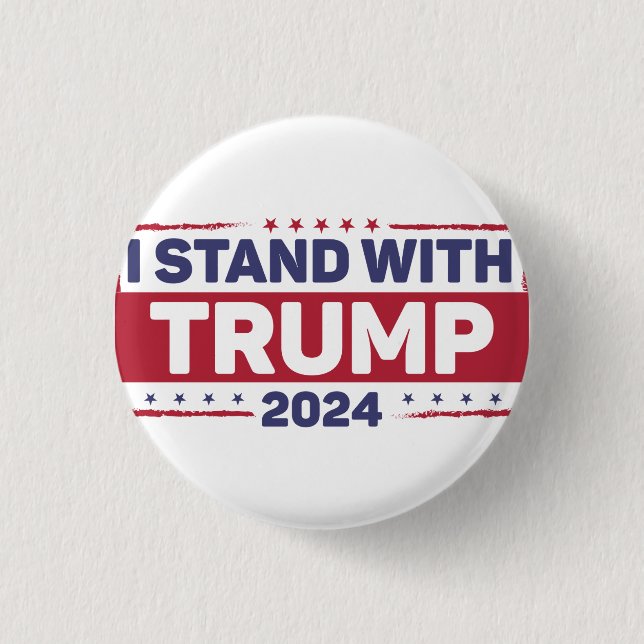 I Stand With Trump 3 Cm Round Badge (Front)