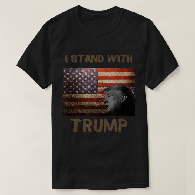 i stand with trump american flag T-Shirt (Design Front)