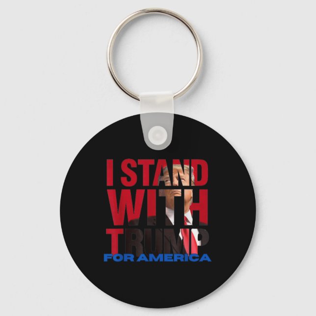 I Stand With Trump  Key Ring (Front)