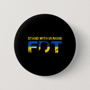 I Stand With Ukraine 2025 Shirts Ukrainian Flag Fr 6 Cm Round Badge